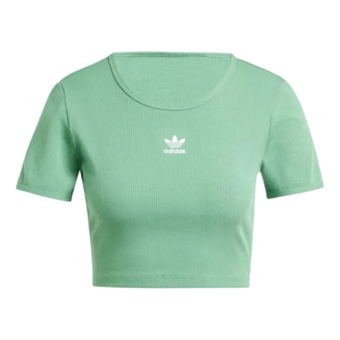(WMNS) adidas originals Essential Ribbed T-Shirt Asia Sizing 'Green White' IY9665