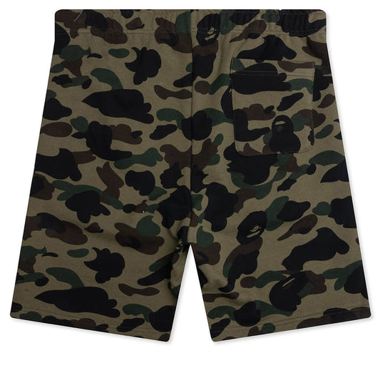 1ST Camo Shark Regular Fit Sweat Shorts - Green