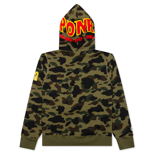 1st Camo 2nd Shark Full Zip Hoodie - Green