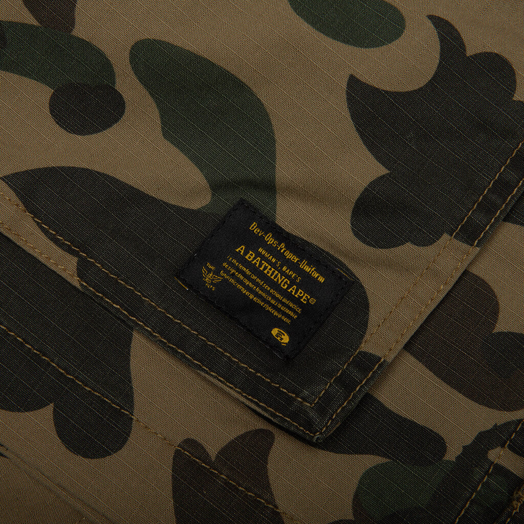 1st Camo Heavy Washed Multi Pocket Cargo L/S Shirt - Green