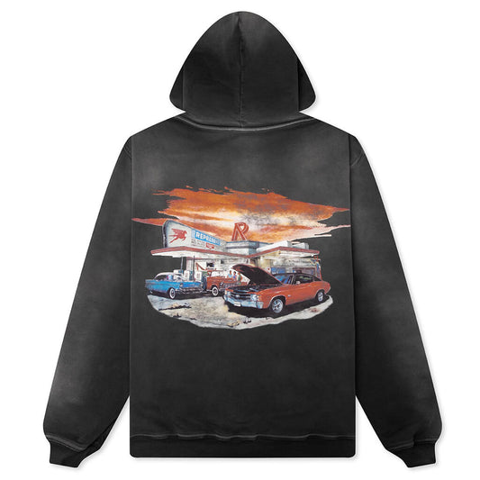 24 Hour Service Hoodie - Stained Black