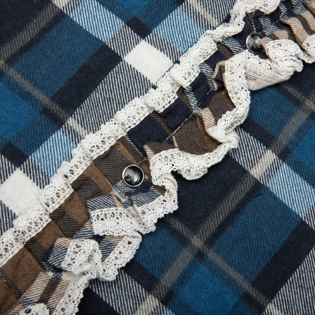 5 Cuts Frill Flannel Shirt - Assorted