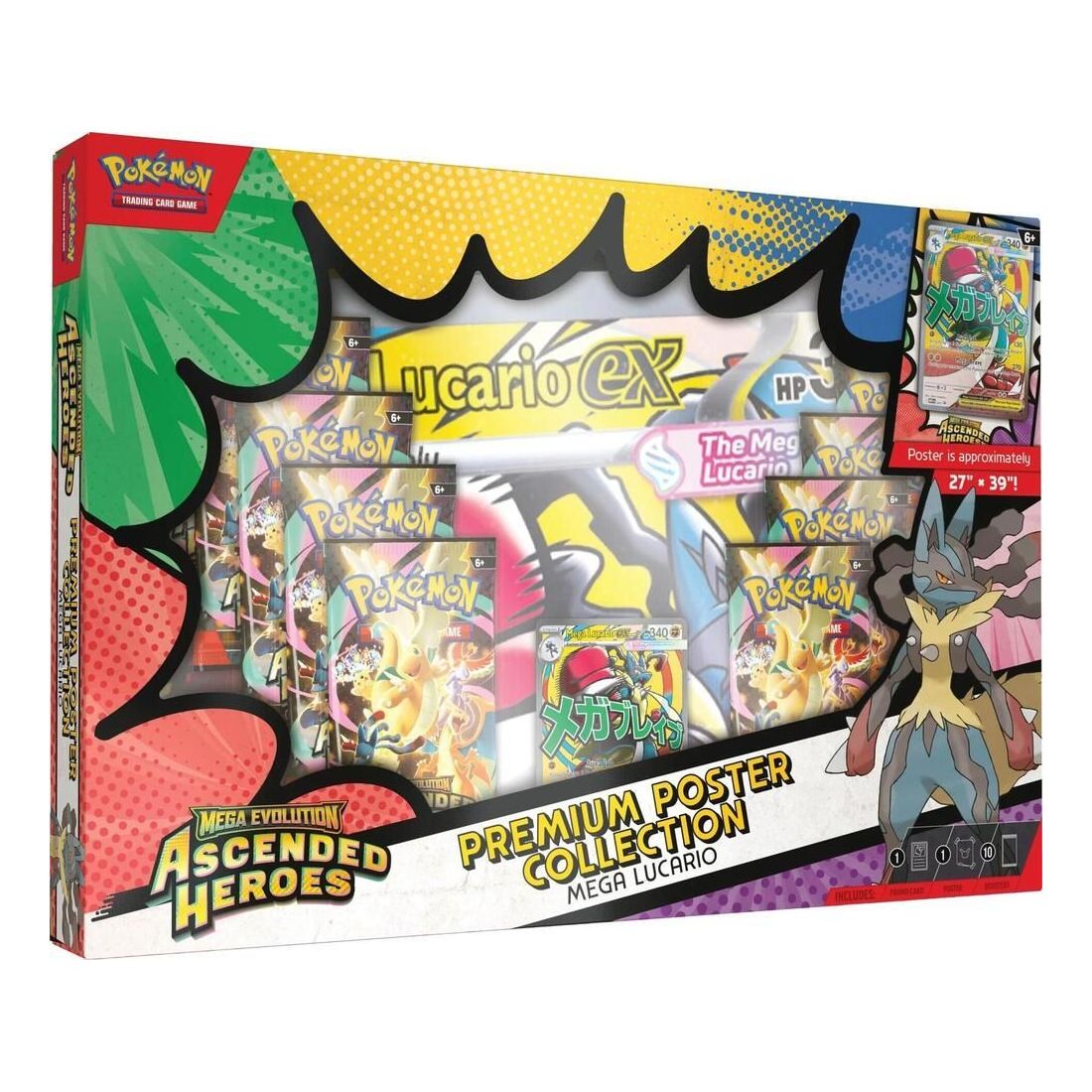 Pokemon Card Eng. 2026 Pokemon ME: Ascended Heroes Premium Poster Collection Box 'Mega Lucario' 10-10302-120-ML