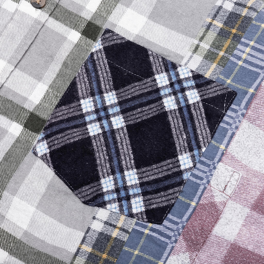 7 Cuts Wide Flannel Shirt - Assorted
