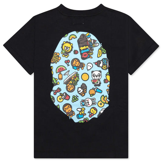 Kids Baby Milo Mixed Fruit Big Ape Head Tee - Black