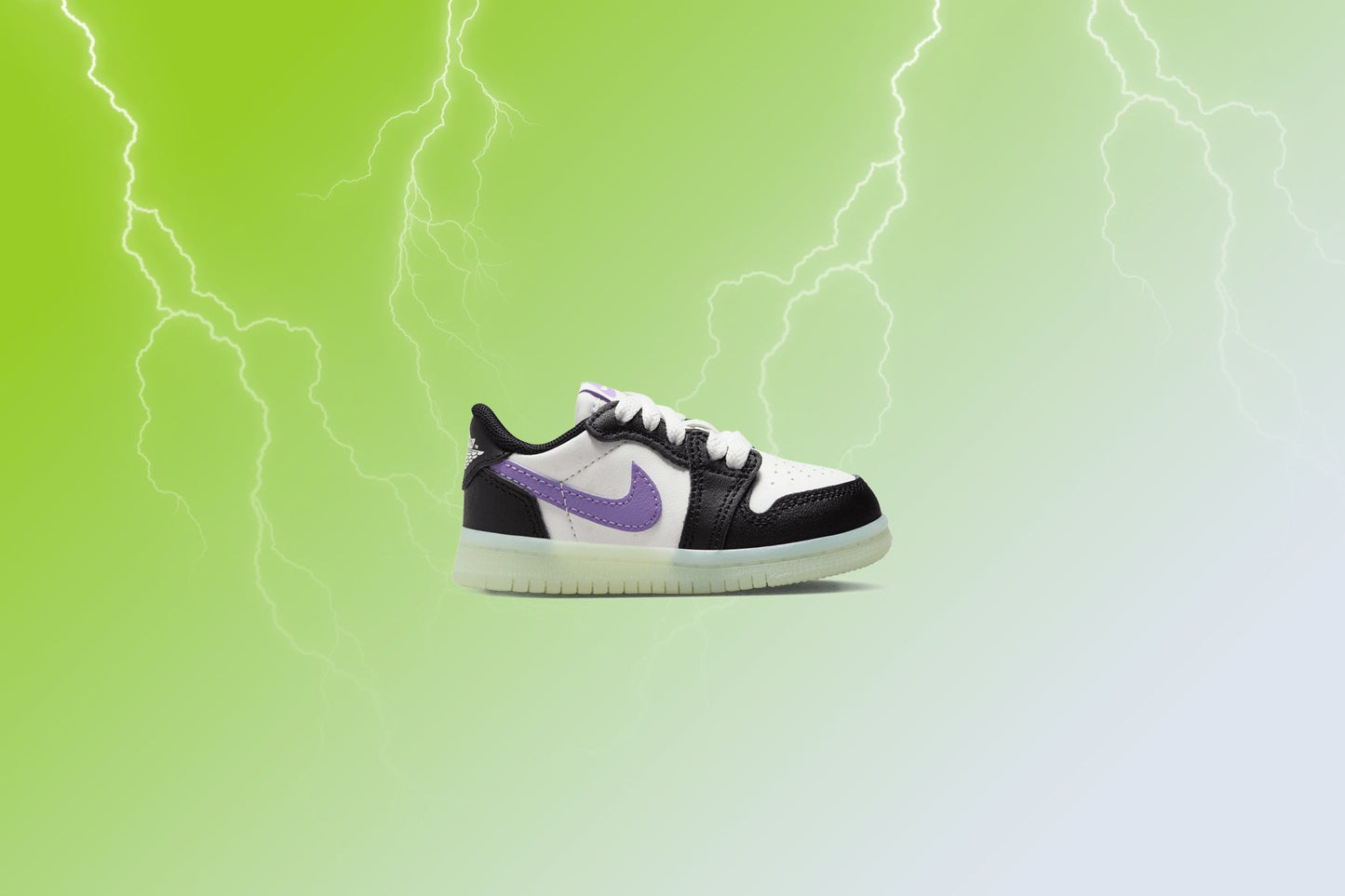 Air Jordan 1 Retro Low OG (TD) - Black/Black Raspberry/Volt TInt