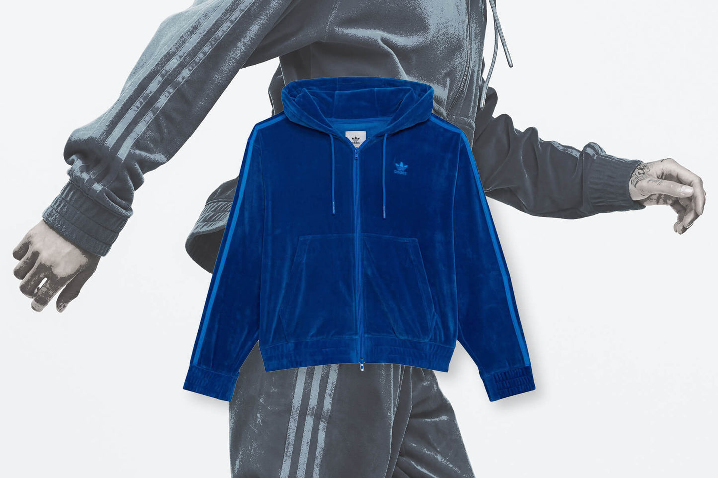 adidas Originals x Jeremy Scott Full-Zip Hoodie - Blue