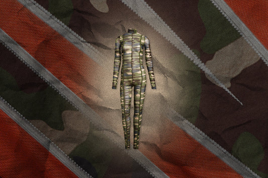 adidas Originals x Ivy Park Ruched Mesh Catsuit - All Over Print Camo