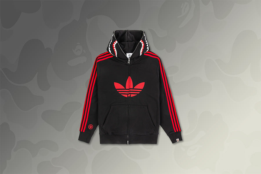 adidas Originals x BAPE Shark Full Zip Hoodie - Black