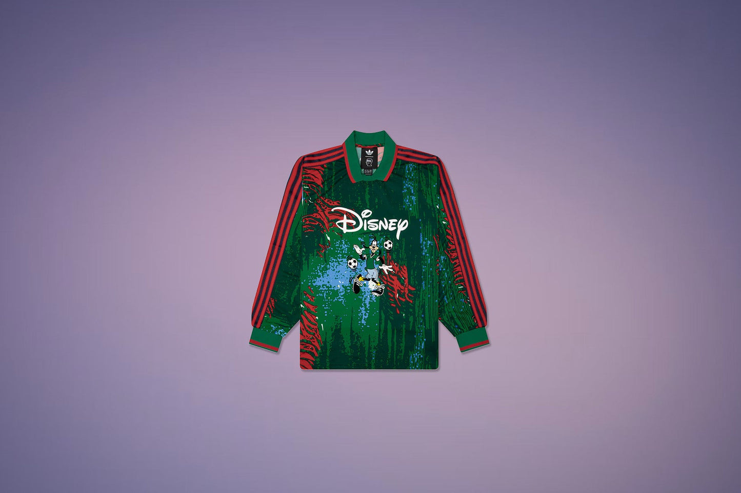 adidas Originals x Brain Dead by Disney Long Sleeve Jersey - Red/Bold Green/Blue