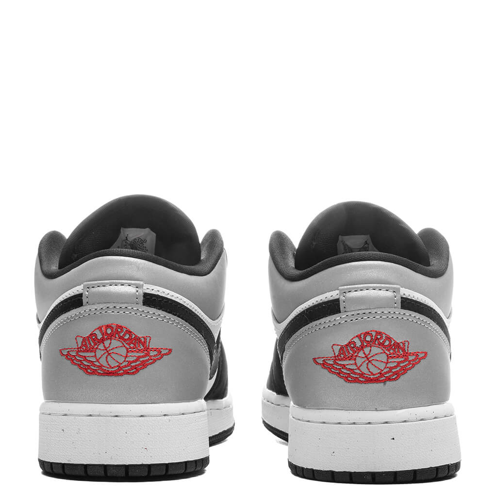 Air Jordan 1 Low SE (GS) - White/Fire Red/Black/Matte Silver