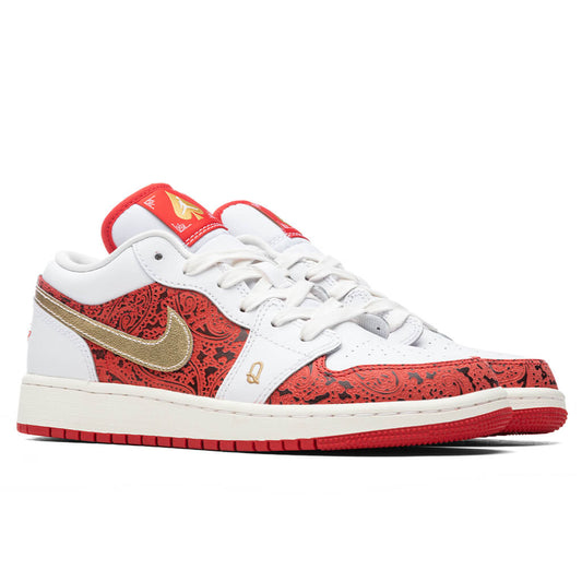 Air Jordan 1 Low SE (GS) - White/Metallic Gold/University Red