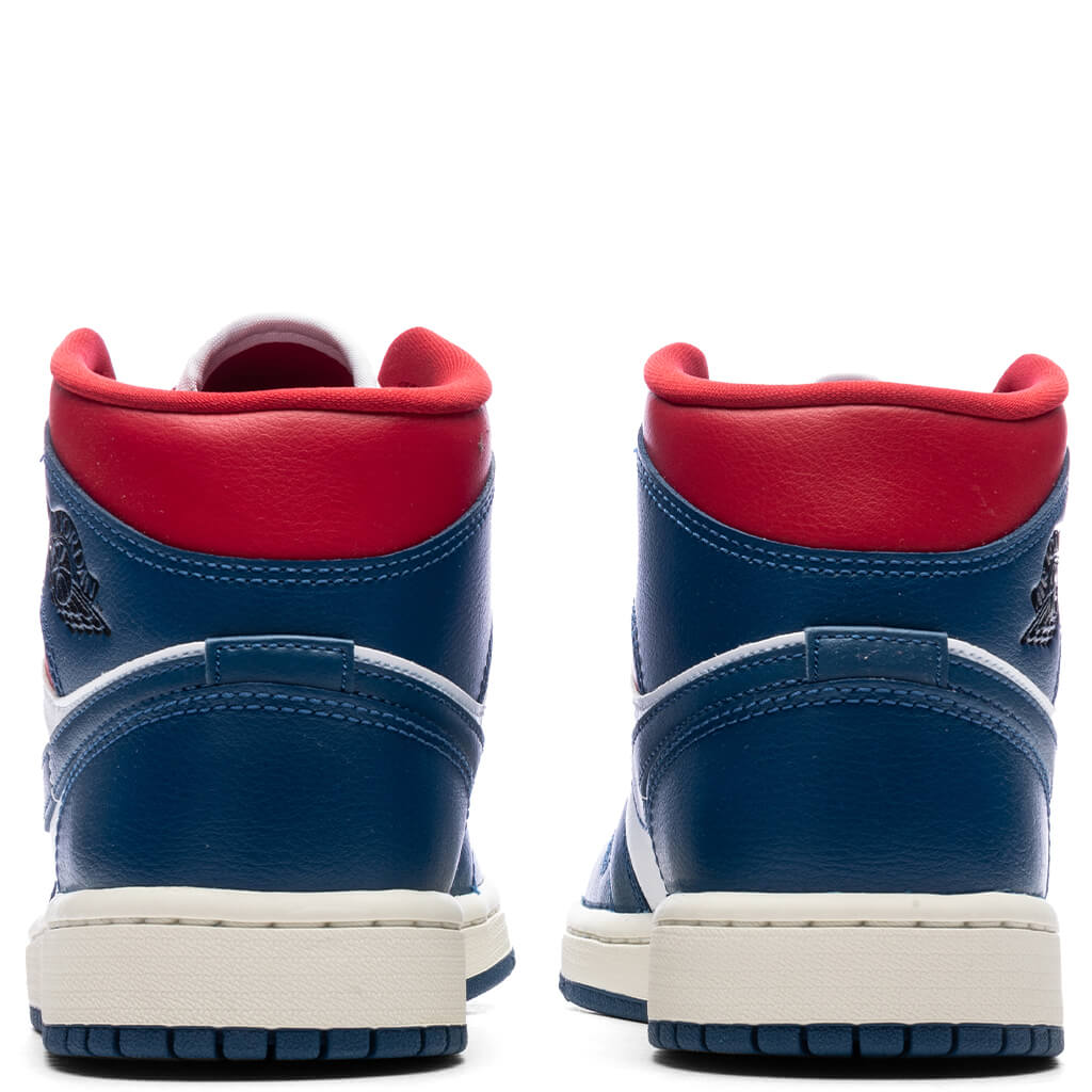 Women's Air Jordan 1 Mid - White/French Blue/Gym Red