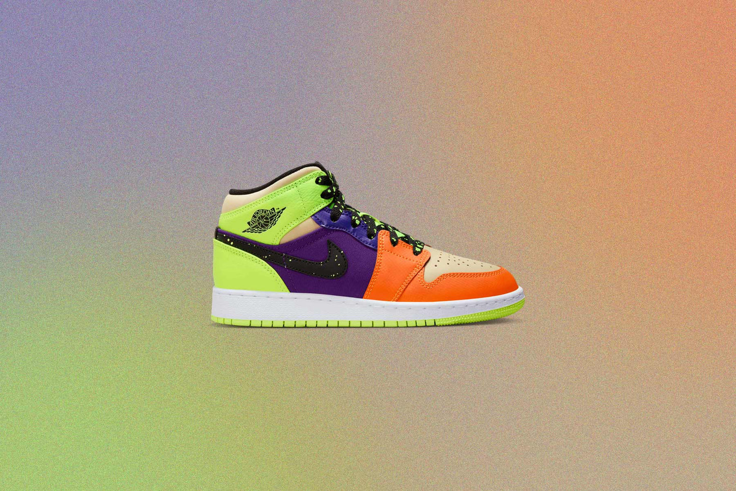 Air Jordan 1 Mid SE (GS) - Volt/Black/Vivid Orange