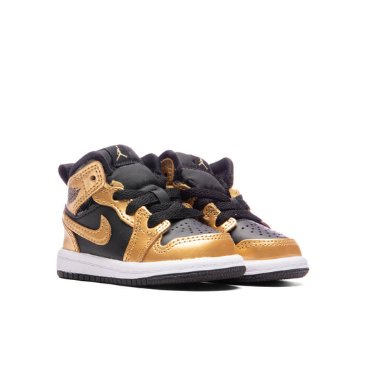 Air Jordan 1 Mid SE (TD) - Black/Metallic Gold/White