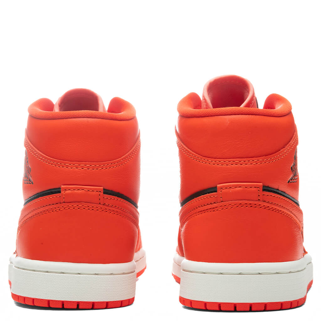 Women's Air Jordan 1 Mid SE - Crimson Bliss/Rush Orange/Black