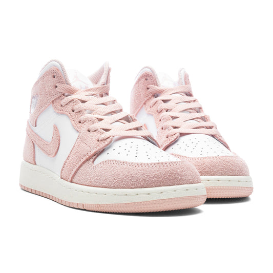 Air Jordan 1 Mid SE (GS) - White/Legend Pink/Sail