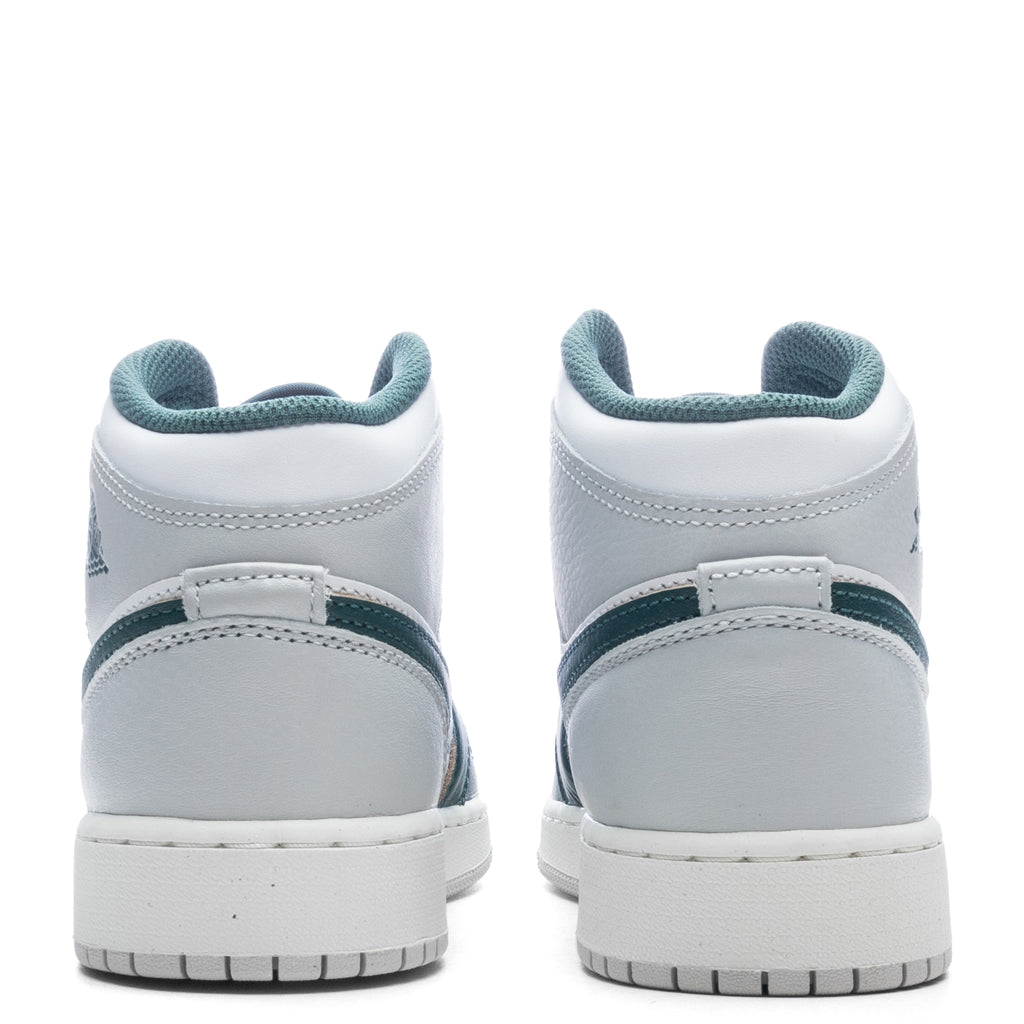 Air Jordan 1 Mid SE (GS) - White/Oxidized Green/Sail/Neutral Grey