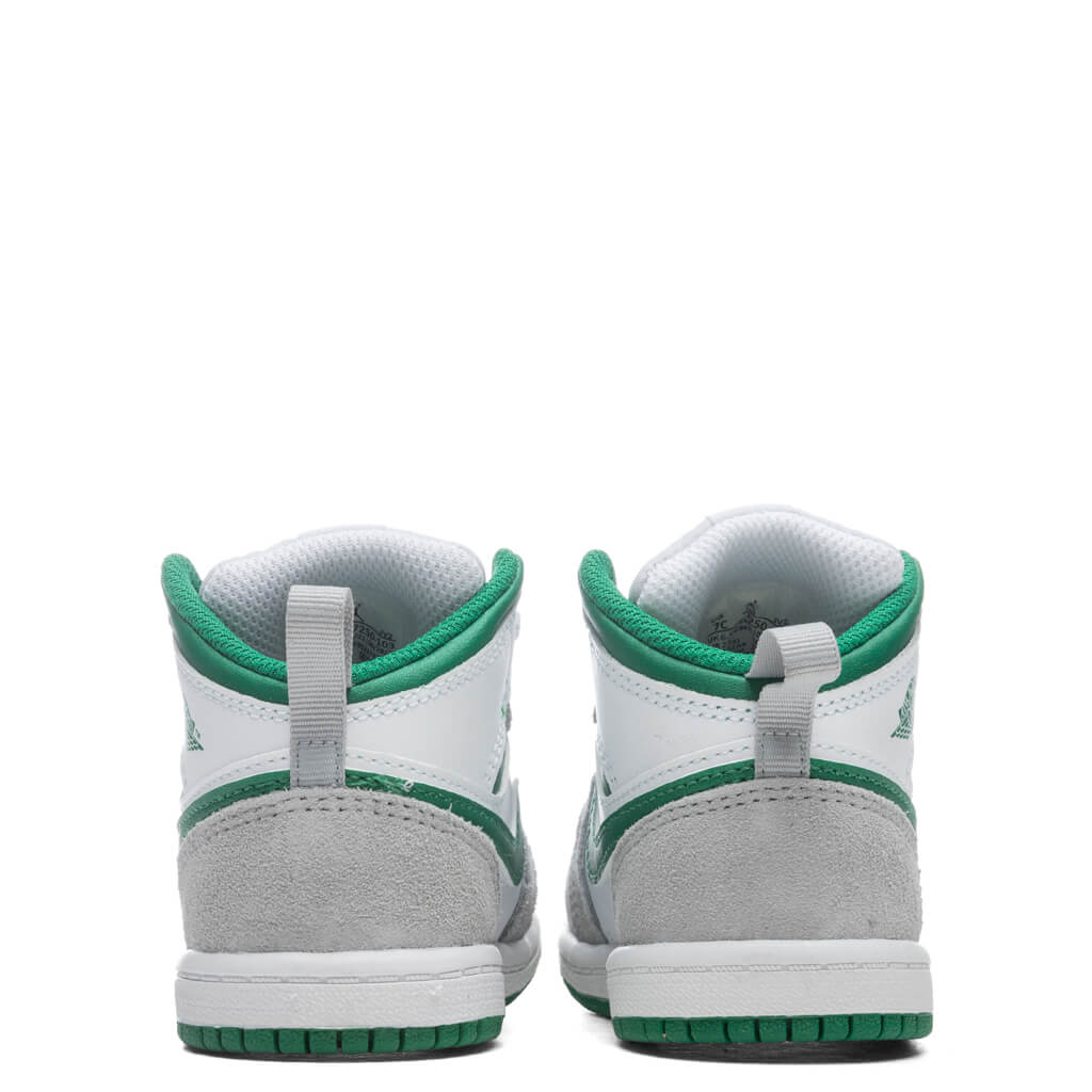 Air Jordan 1 Mid SE (TD) - White/Pine Green/LT Smoke