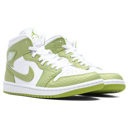 Women's Air Jordan 1 Mid SE - White/Vivid Green/White
