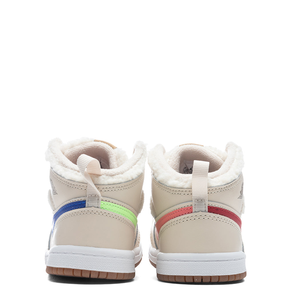 Air Jordan 1 Mid Utility (TD) "Fleece" - Pearl White/Racer Blue/DK Driftwood