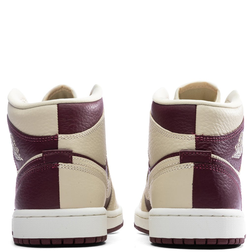 Women's Air Jordan 1 Mid - Beach/Cherry Wood Red/Sail