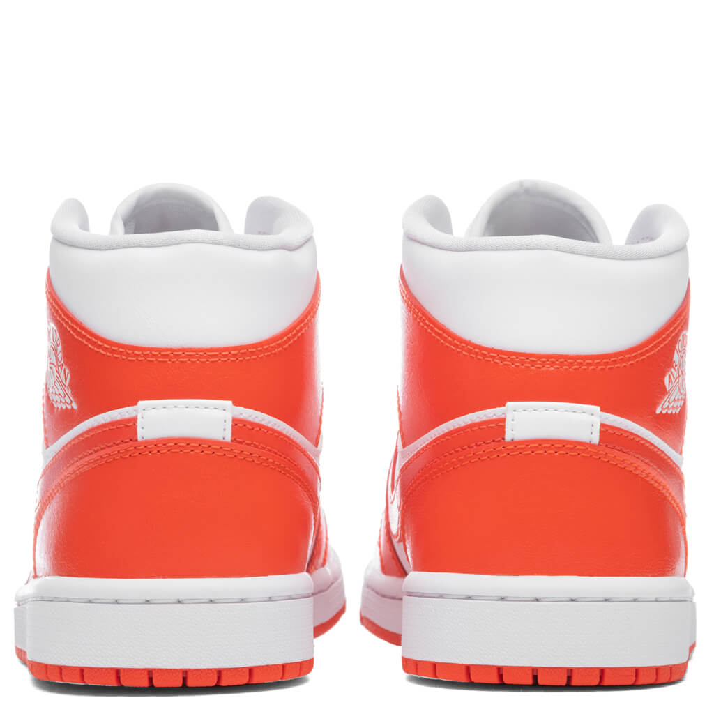 Women's Air Jordan 1 Mid - White/Habanero Red/White