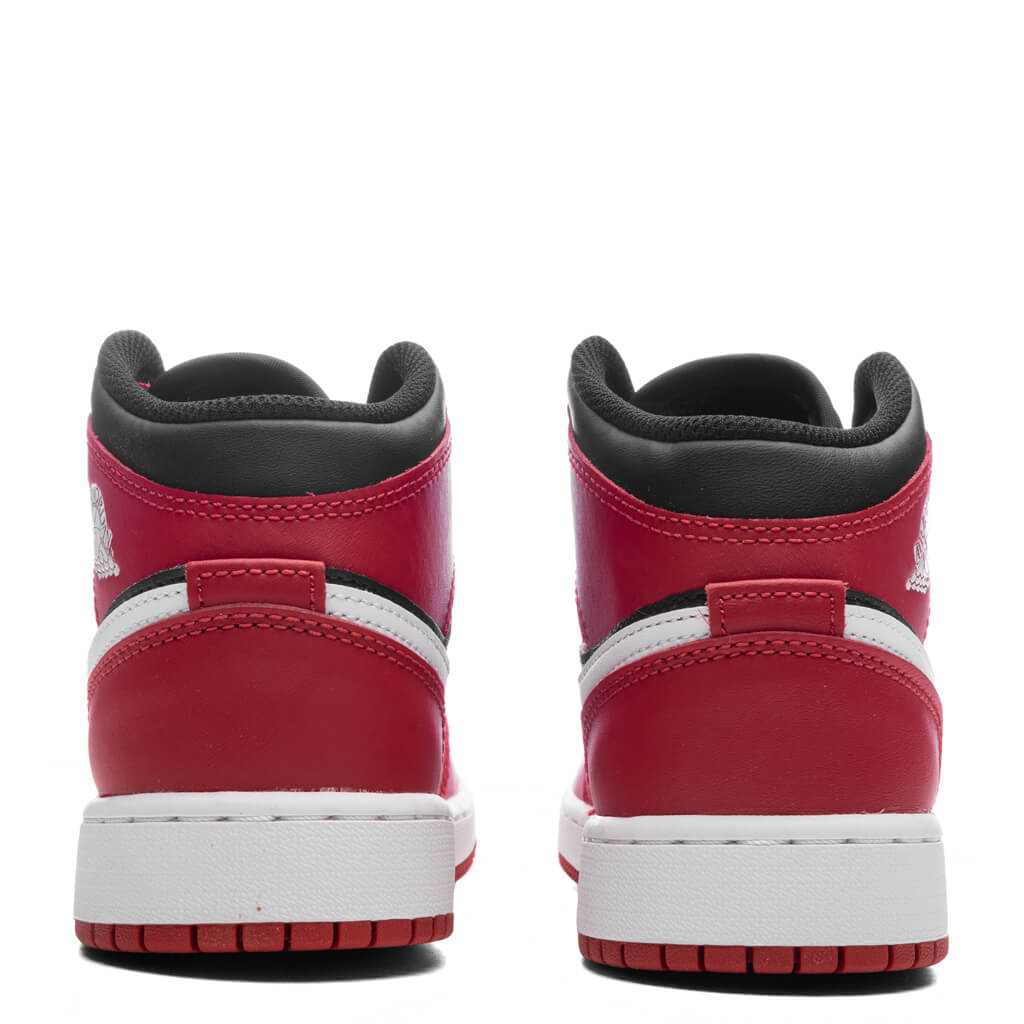 Air Jordan 1 Mid (GS) - Black/White/Gym Red