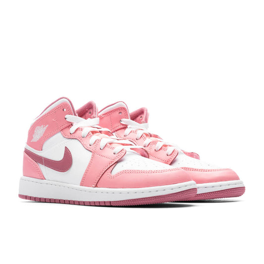 Air Jordan 1 Mid (GS) - Coral Chalk/Desert Berry/White