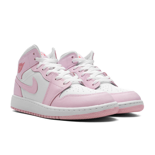Air Jordan 1 Mid (GS) - Pink Foam/White/Fire Red