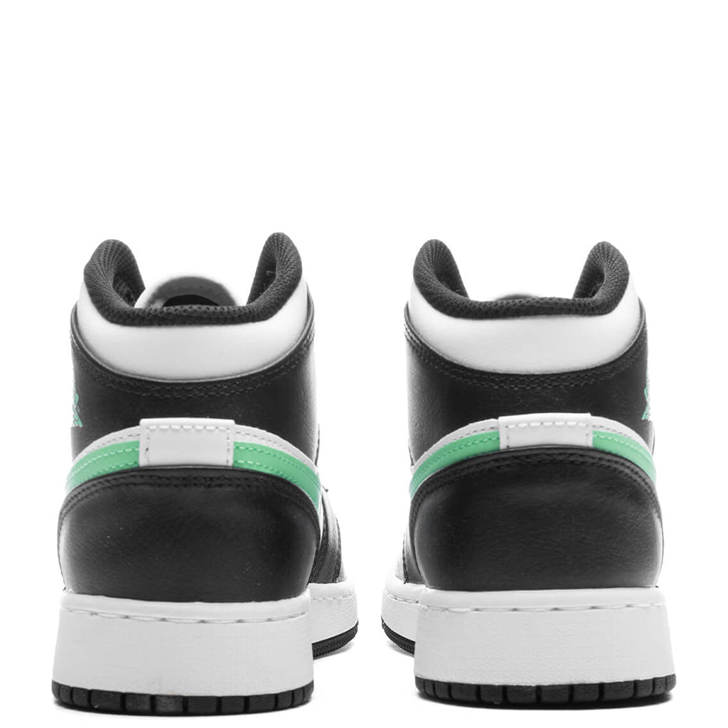 Air Jordan 1 Mid (GS) - White/Green Glow/Black