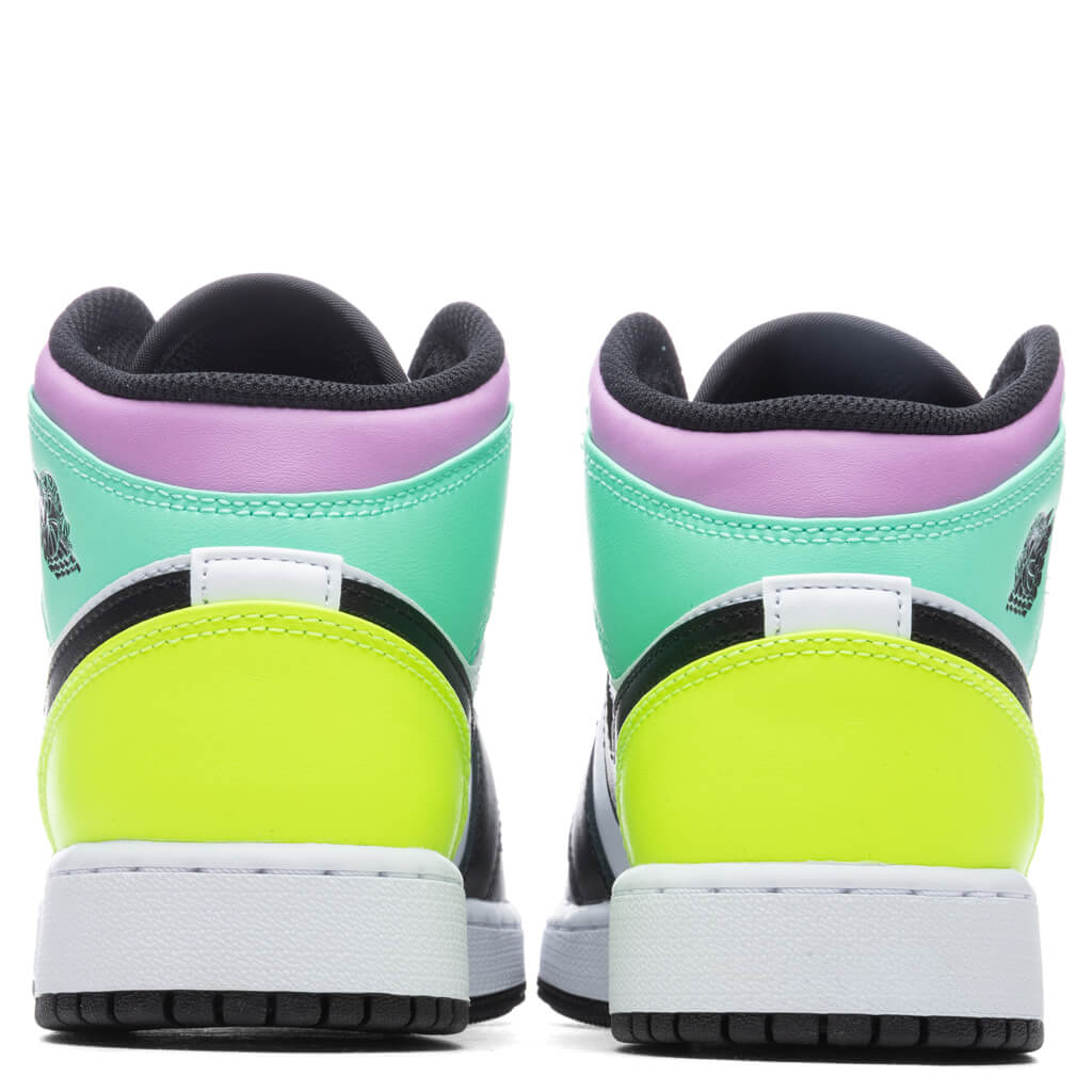 Air Jordan 1 Mid (GS) - White/Volt