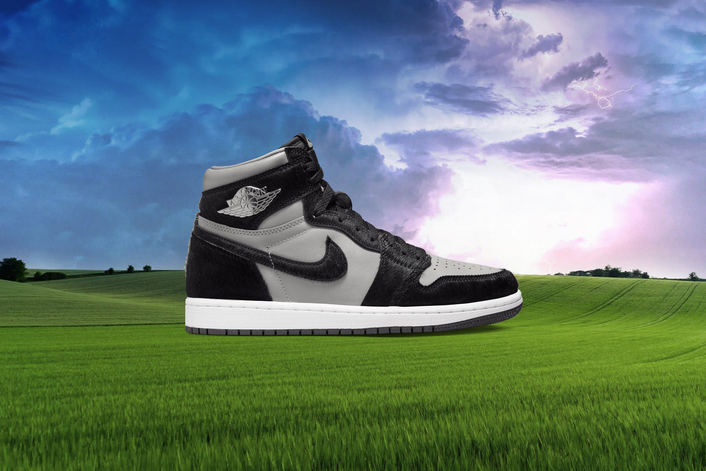 Womens Air Jordan 1 Retro Hi OG - Medium Grey/Black/White