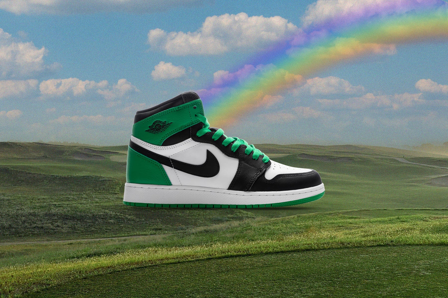 Air Jordan 1 Retro High OG (GS) - Black/Lucky Green/White