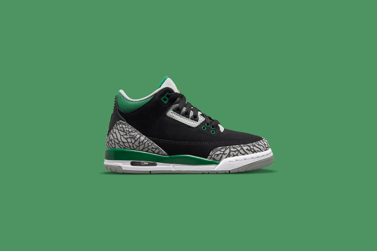 Air Jordan 3 Retro (GS) "Pine Green" - Black/Pine Green/Silver