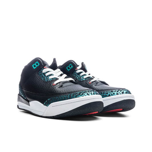 Air Jordan 3 Retro (PS) 'Moto' - Black/Siren Red/Hyper Jade