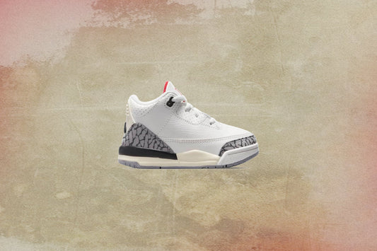 Air Jordan 3 Retro (TD) White Cement Reimagined - Summit White/Fire Red