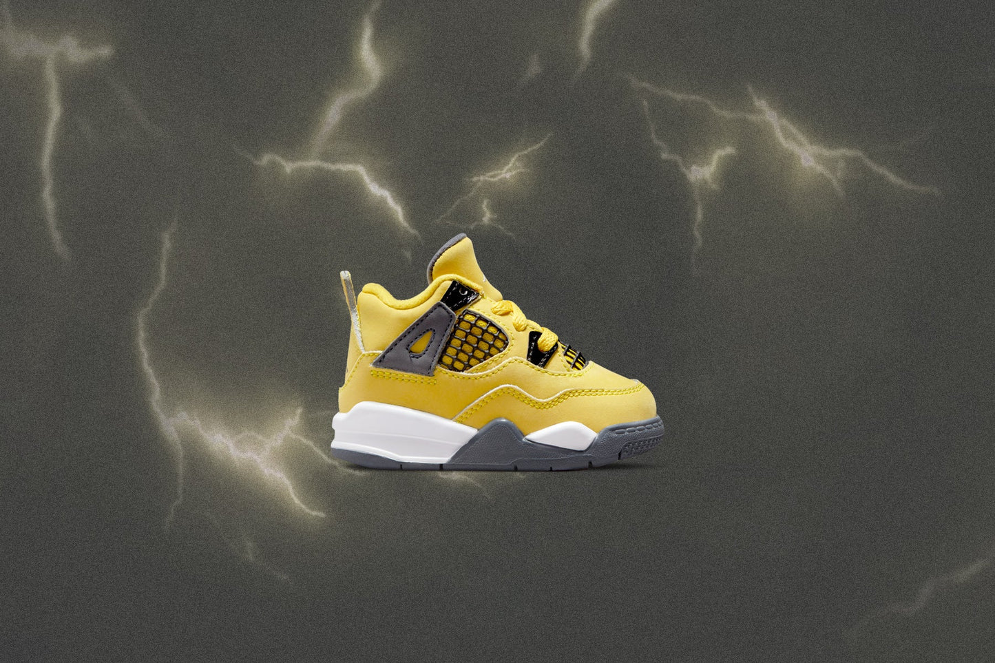 Air Jordan 4 Retro (TD) 'Lightning' - Tour Yellow/Dark Blue Grey