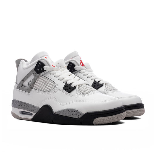 Air Jordan 4 Retro OG 'White Cement' (GS) - Summit White/Fire Red/Cement Grey/Black