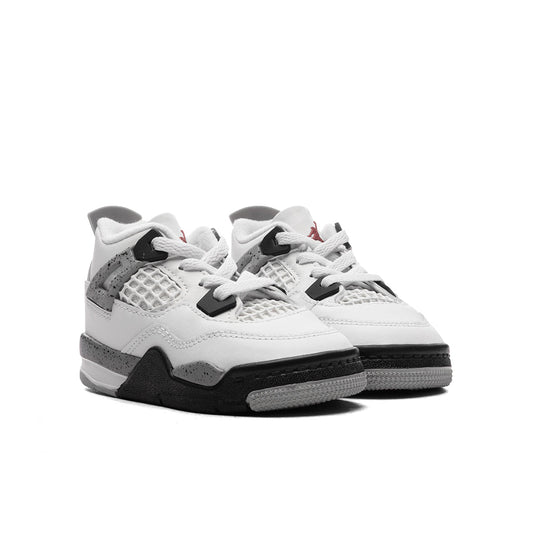 Air Jordan 4 Retro OG 'White Cement' (TD) - Summit White/Fire Red/Cement Grey/Black