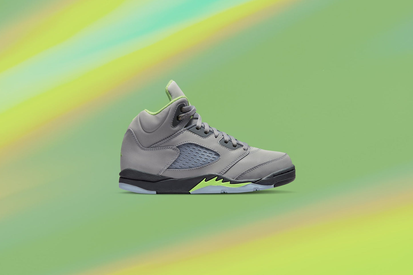 Air Jordan 5 Retro (PS) 'Green Bean' - Silver/Flint Grey