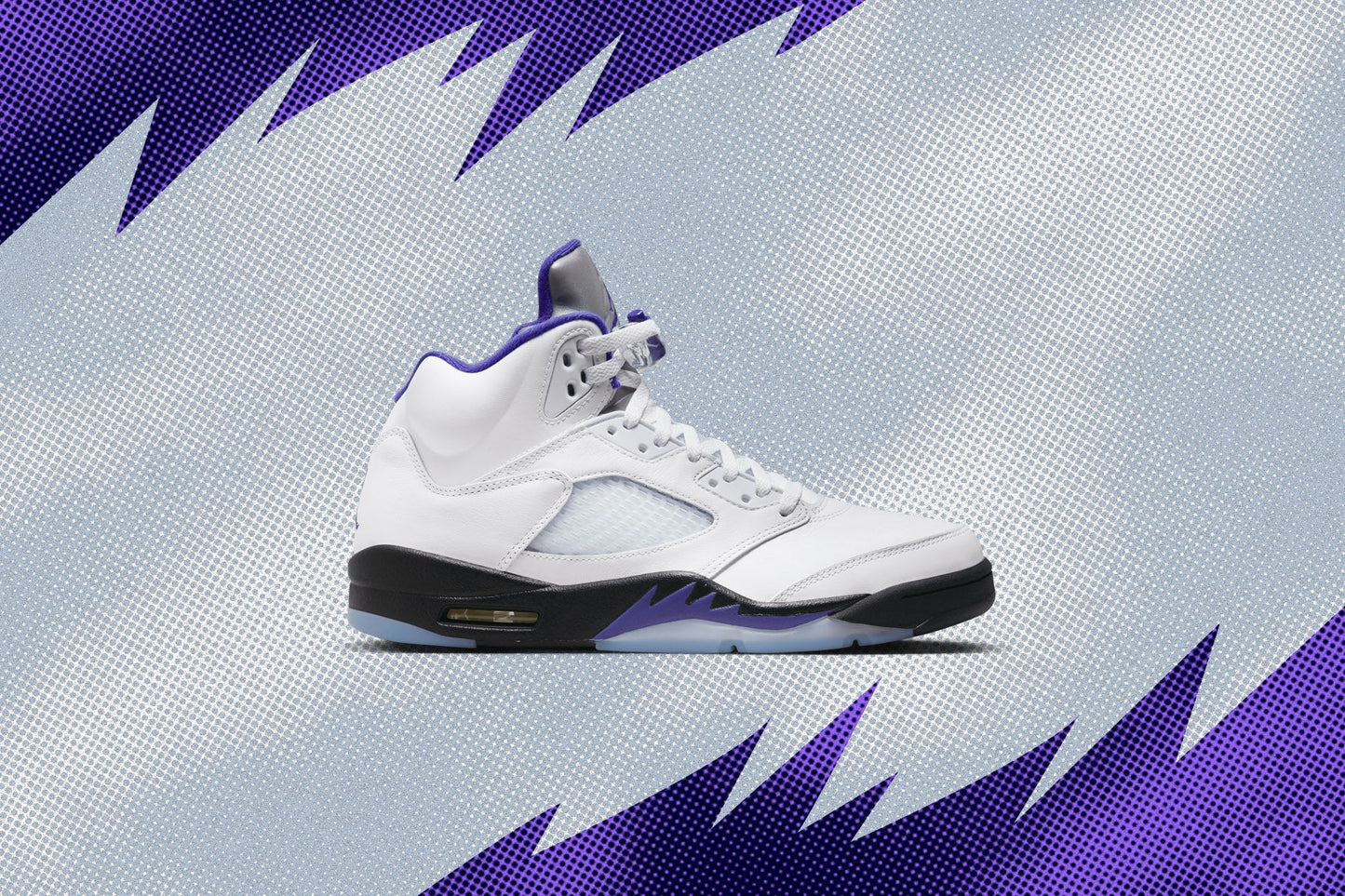 Air Jordan 5 Retro - White/Dark Concord/Black