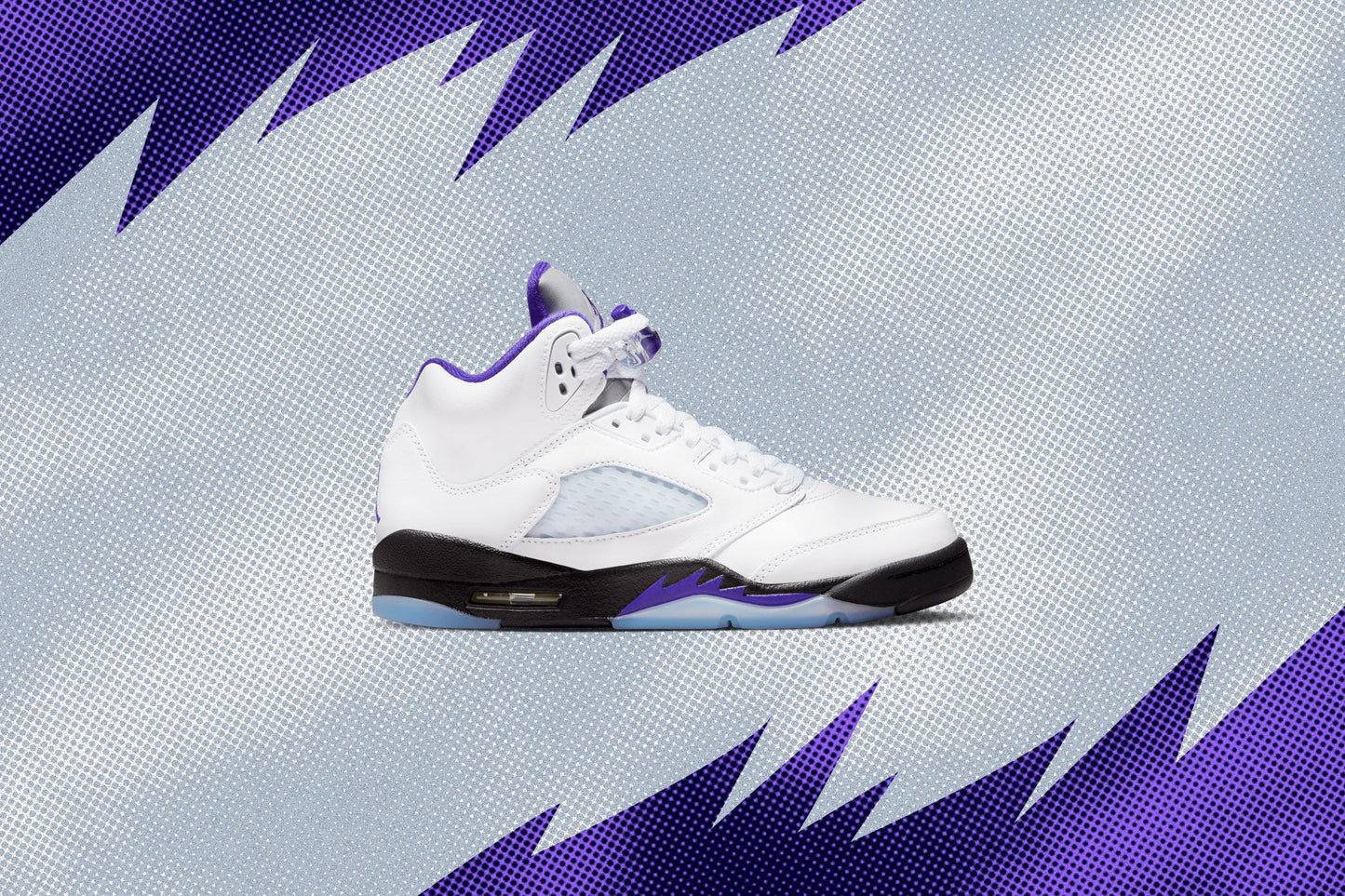 Air Jordan 5 Retro (GS) - White/Dark Concord/Black