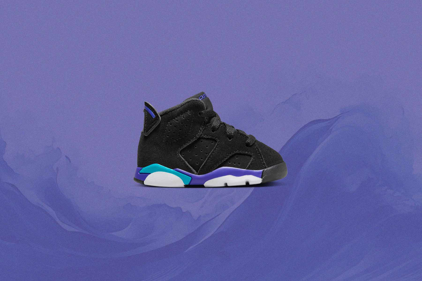 Air Jordan 6 Retro (TD) 'Aqua' - Black/Bright Concord/Aquatone