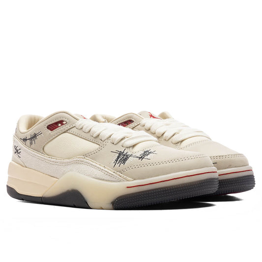 Air Jordan x Téla Women's Flight Court SP 'Crèpe' - Coconut Milk/Varsity Red/Muslin
