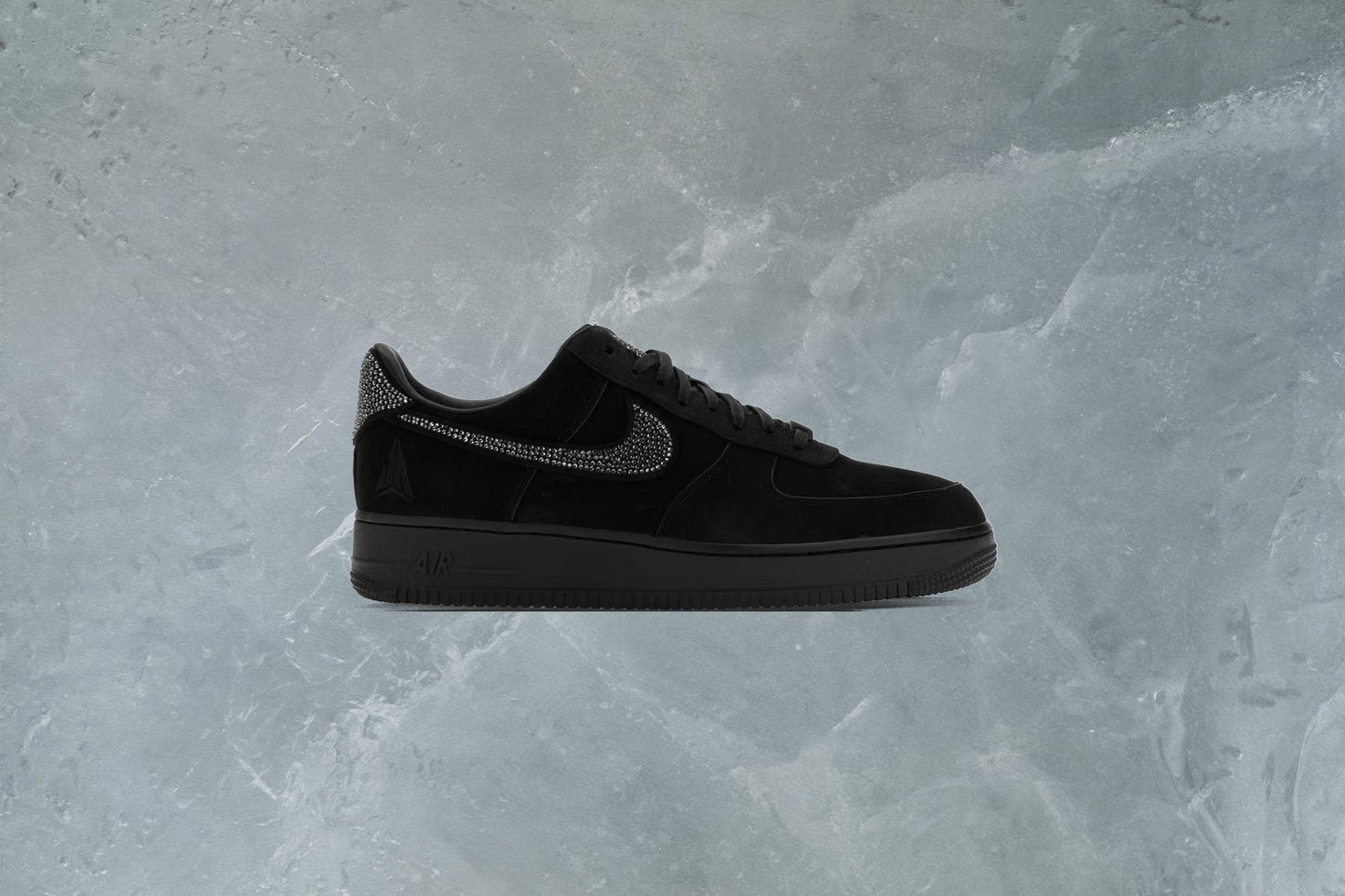 Nike x Ja Morant Air Force 1 Luxe Swarovski - Black/Metallic Silver/Cobalt Bliss