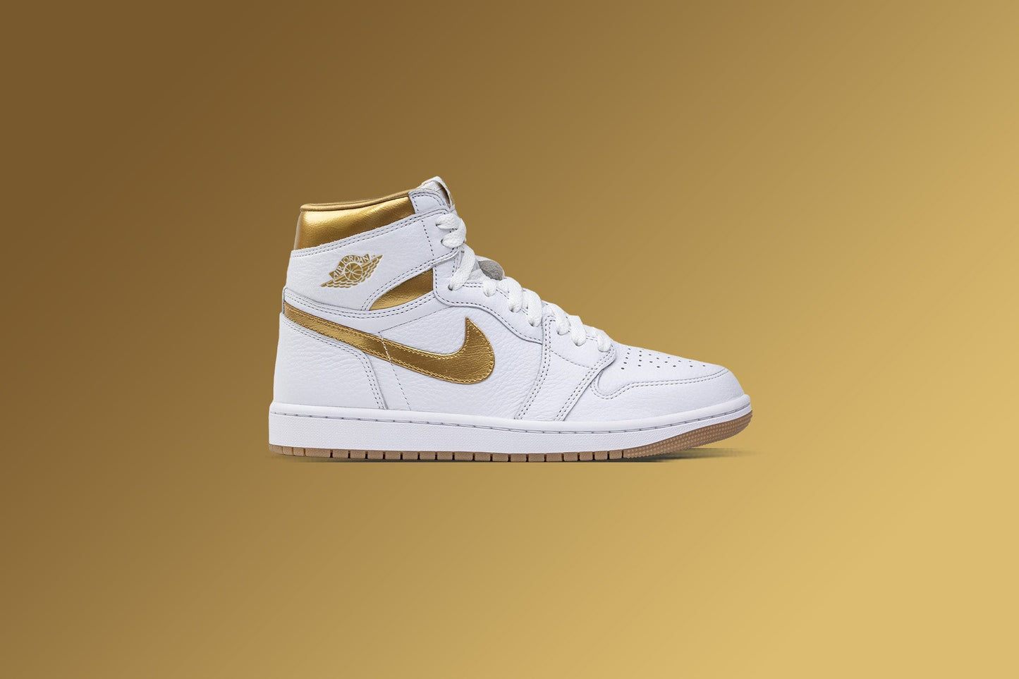 Women's Air Jordan 1 Retro High OG - White/Metallic Gold/Gum Light Brown