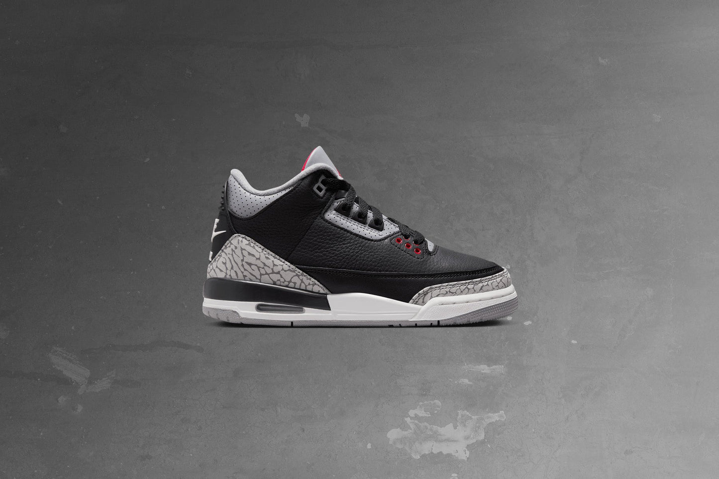 Air Jordan 3 Retro (GS) 'Black Cement' - Black/Fire Red/Cement Grey/Summit White