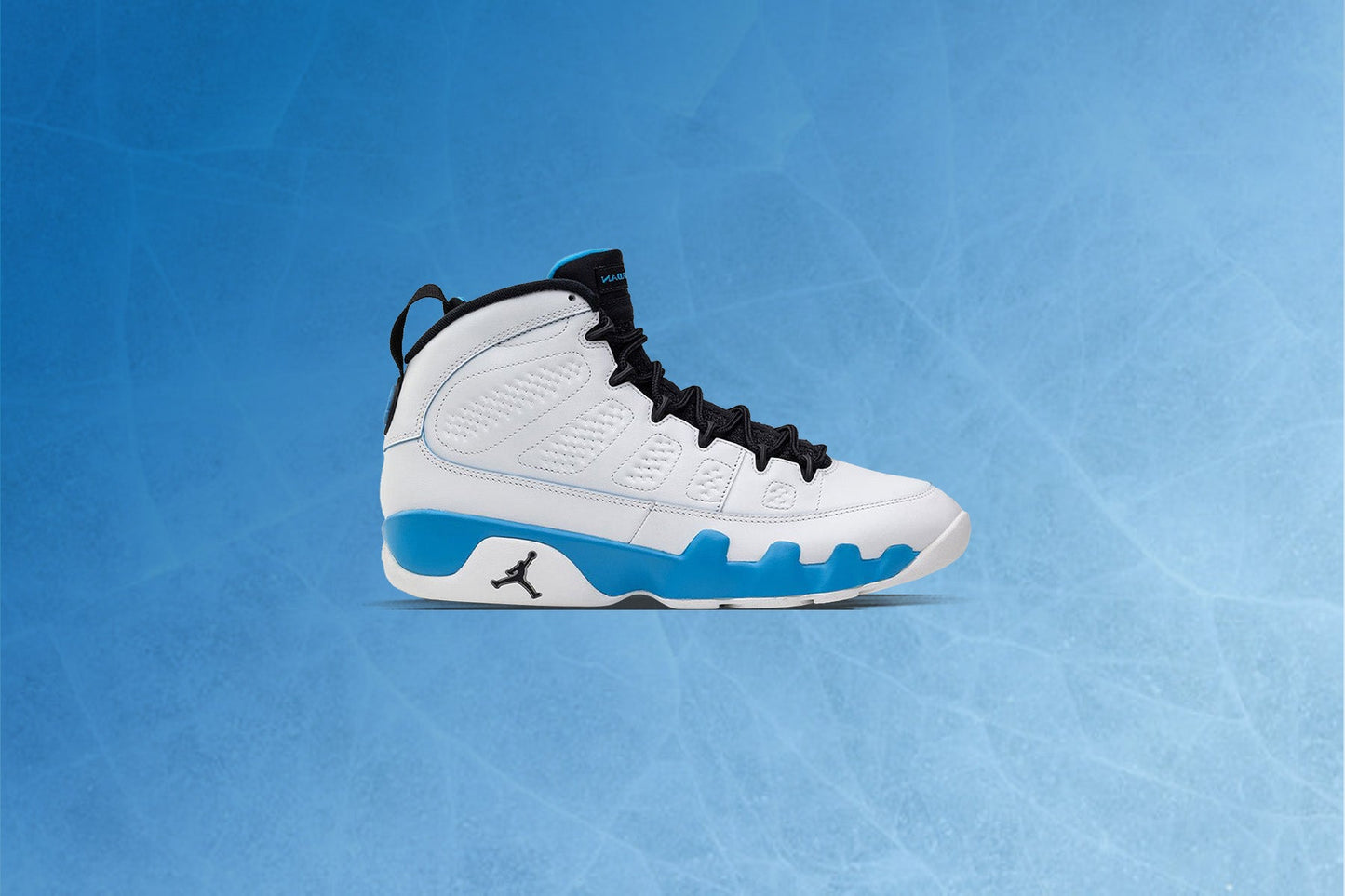 Air Jordan 9 Retro 'Powder Blue' (GS) - Summit White/Black/Dark Powder Blue