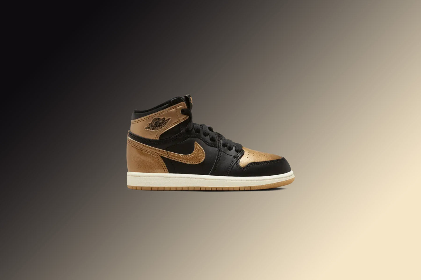 Air Jordan 1 Retro High OG (PS) 'Black and Gold' - Black/Metallic Gold/Sail